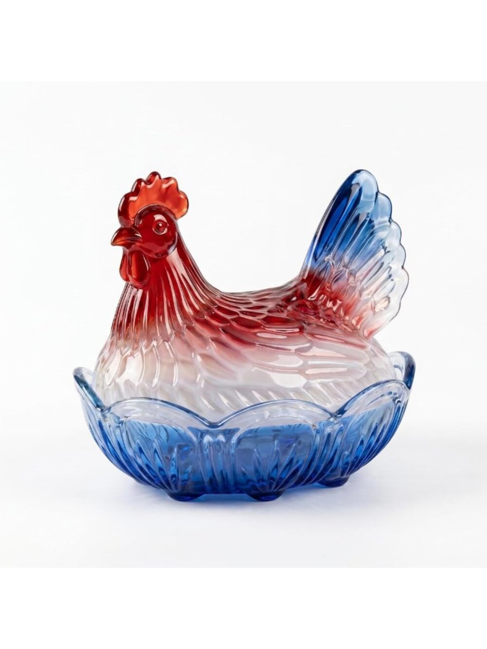 Vintage Glass Hen on Nest Dish with Lid - Candy Storage, Table Decor, Easter